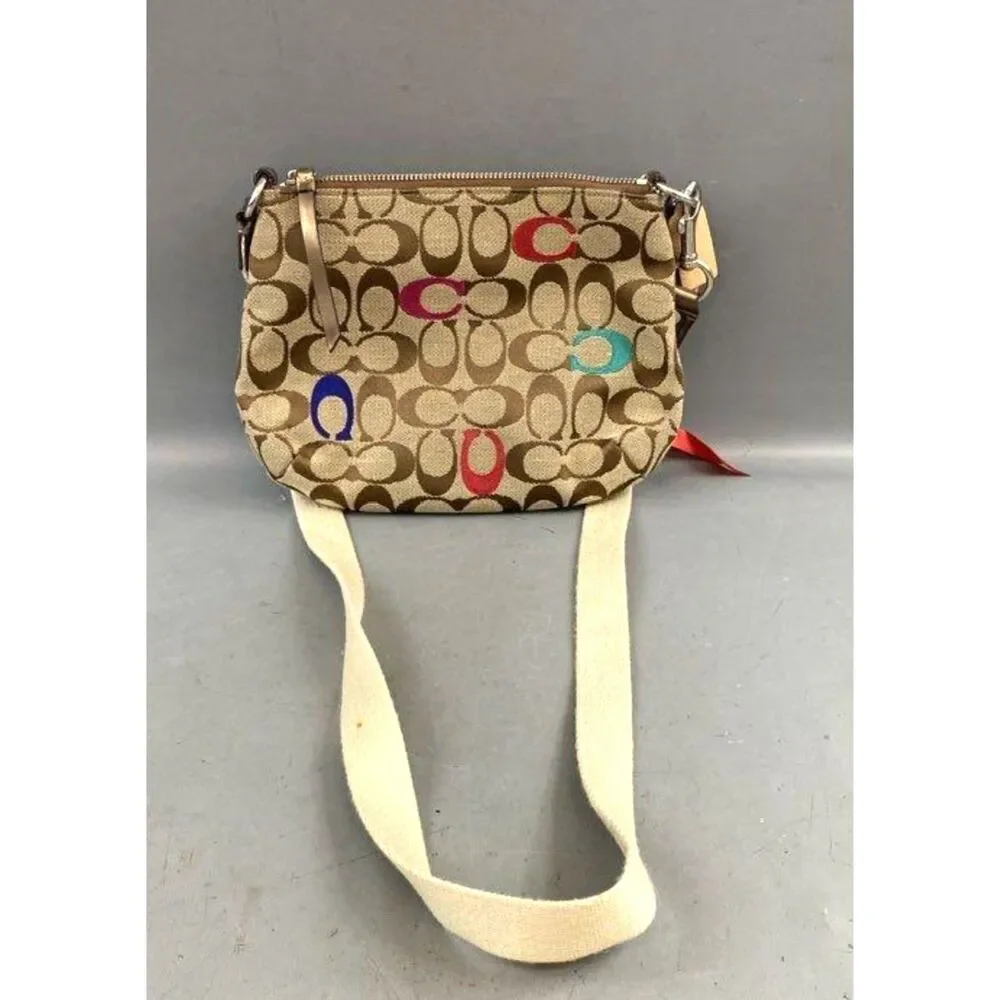 Coach Multicolor Legacy Stripe Crossbody Bag w/ Leather Straps (CoA)